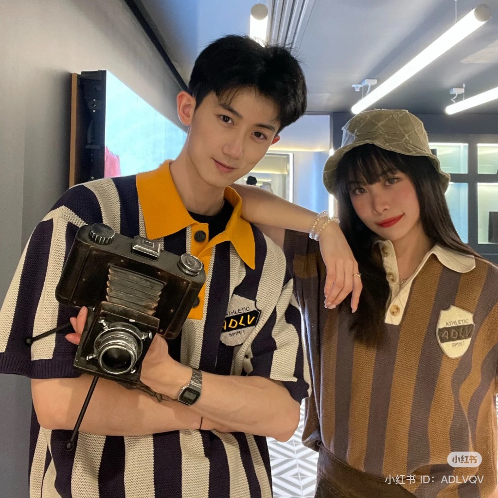 2035 - Áo ADLV Len Ngắn Tay Collar Point Stripe Xanh Navy 25SS-TP-KN-LG-CPK-NVY Acmé de la vie [HÀNG CHÍNH HÃNG]