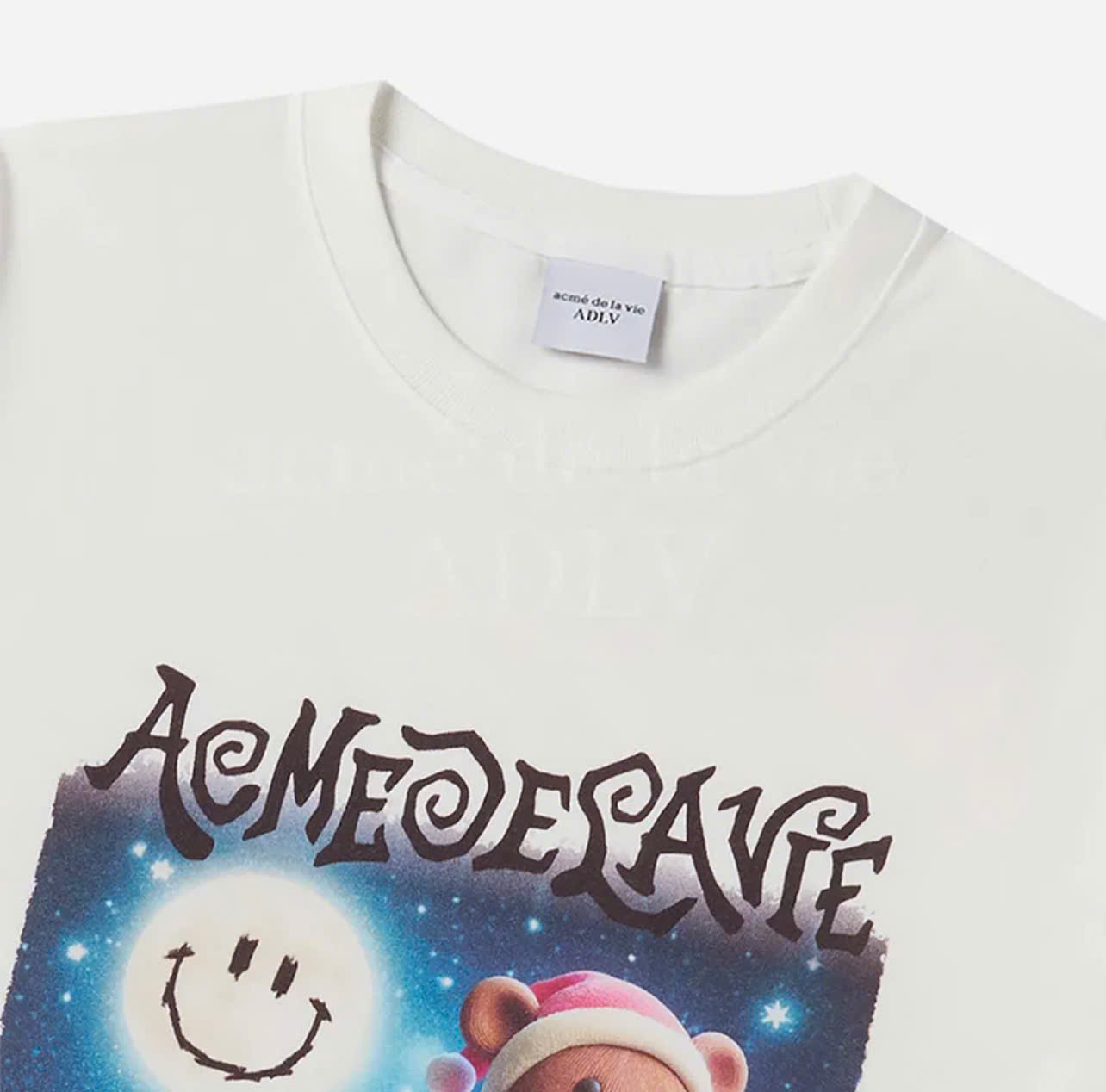 1997 - Áo ADLV Santa Bear Christmast Noel Trắng 24FW-TP-SS-AW-SRB-CRM Acmé de la vie [HÀNG CHÍNH HÃNG]