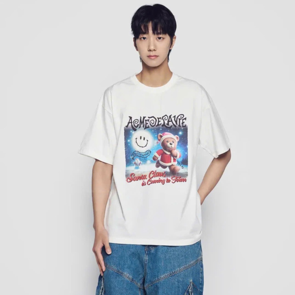1997 - Áo ADLV Santa Bear Christmast Noel Trắng 24FW-TP-SS-AW-SRB-CRM Acmé de la vie [HÀNG CHÍNH HÃNG]