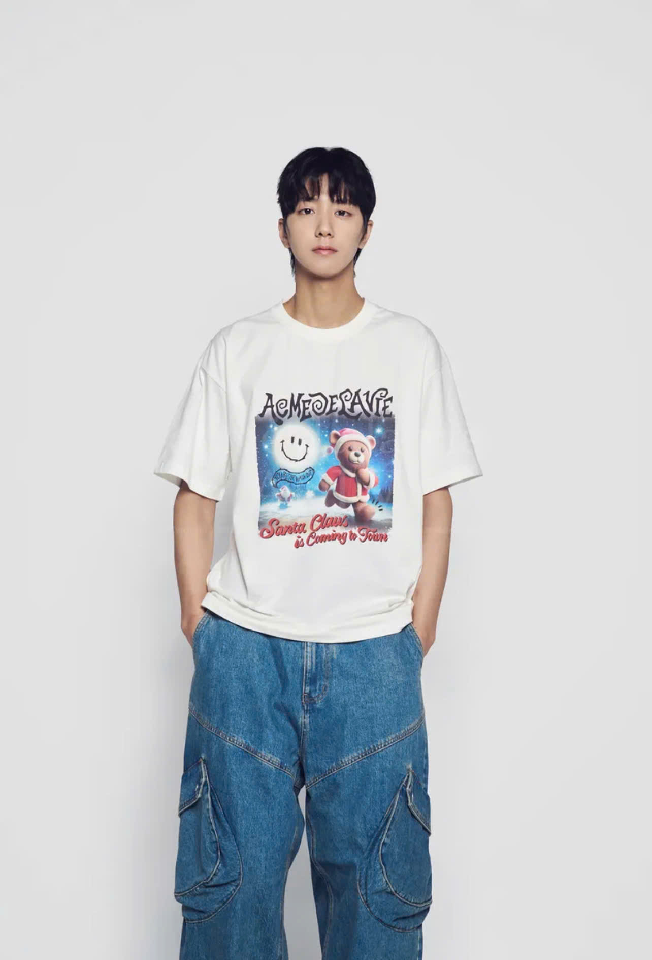 1997 - Áo ADLV Santa Bear Christmast Noel Trắng 24FW-TP-SS-AW-SRB-CRM Acmé de la vie [HÀNG CHÍNH HÃNG]