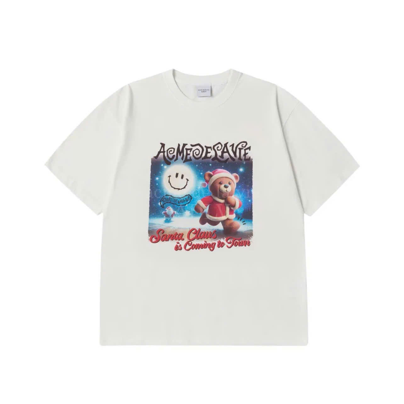 1997 - Áo ADLV Santa Bear Christmast Noel Trắng 24FW-TP-SS-AW-SRB-CRM Acmé de la vie [HÀNG CHÍNH HÃNG]