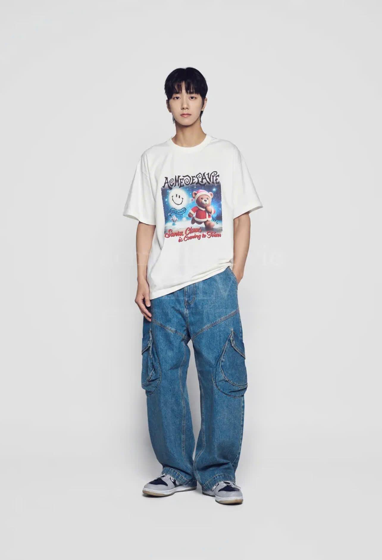 1997 - Áo ADLV Santa Bear Christmast Noel Trắng 24FW-TP-SS-AW-SRB-CRM Acmé de la vie [HÀNG CHÍNH HÃNG]