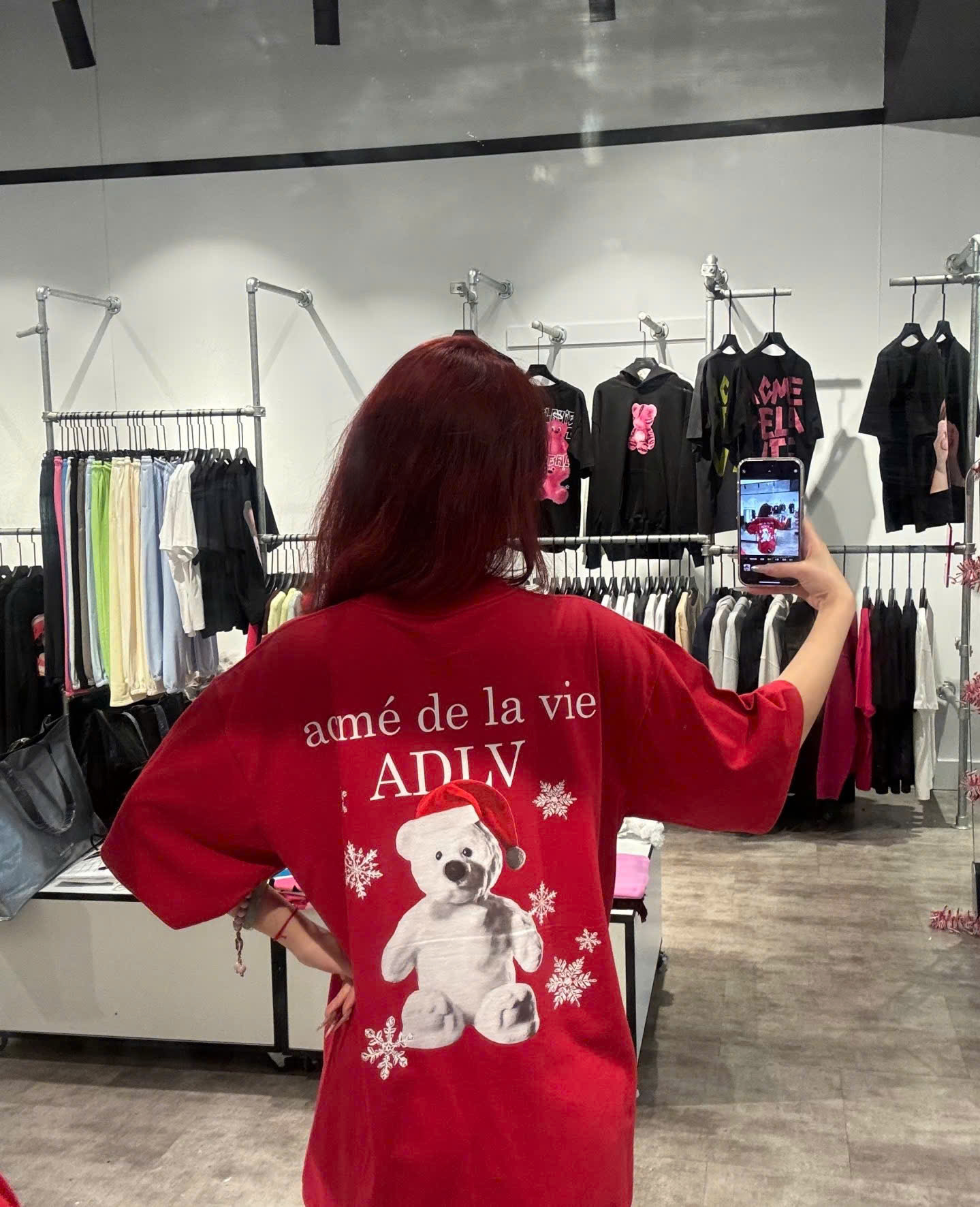 1980- Áo ADLV Snow Bear Christmast Noel Đỏ 24FW-TP-SS-AW-SNB-DRD Acmé de la vie [HÀNG CHÍNH HÃNG]