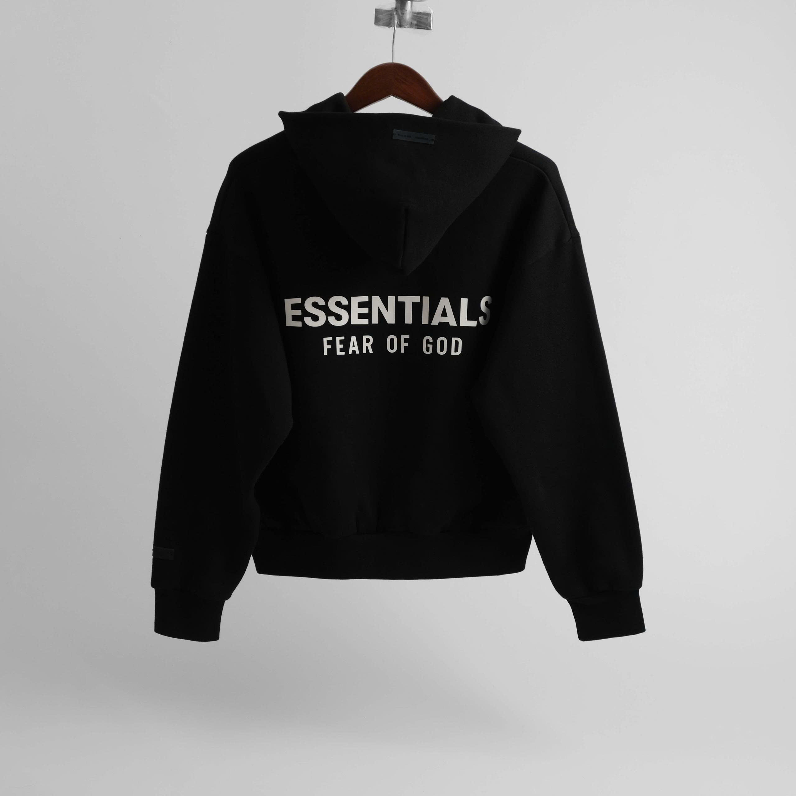2040 - Áo Hoodie Zip FOG Essentials Đen [HÀNG CHÍNH HÃNG]
