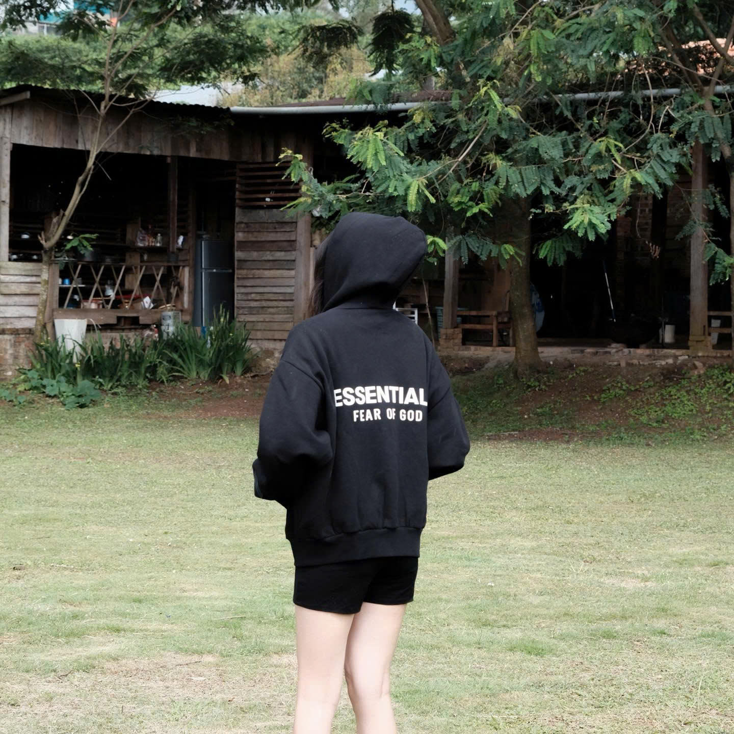 2040 - Áo Hoodie Zip FOG Essentials Đen [HÀNG CHÍNH HÃNG]