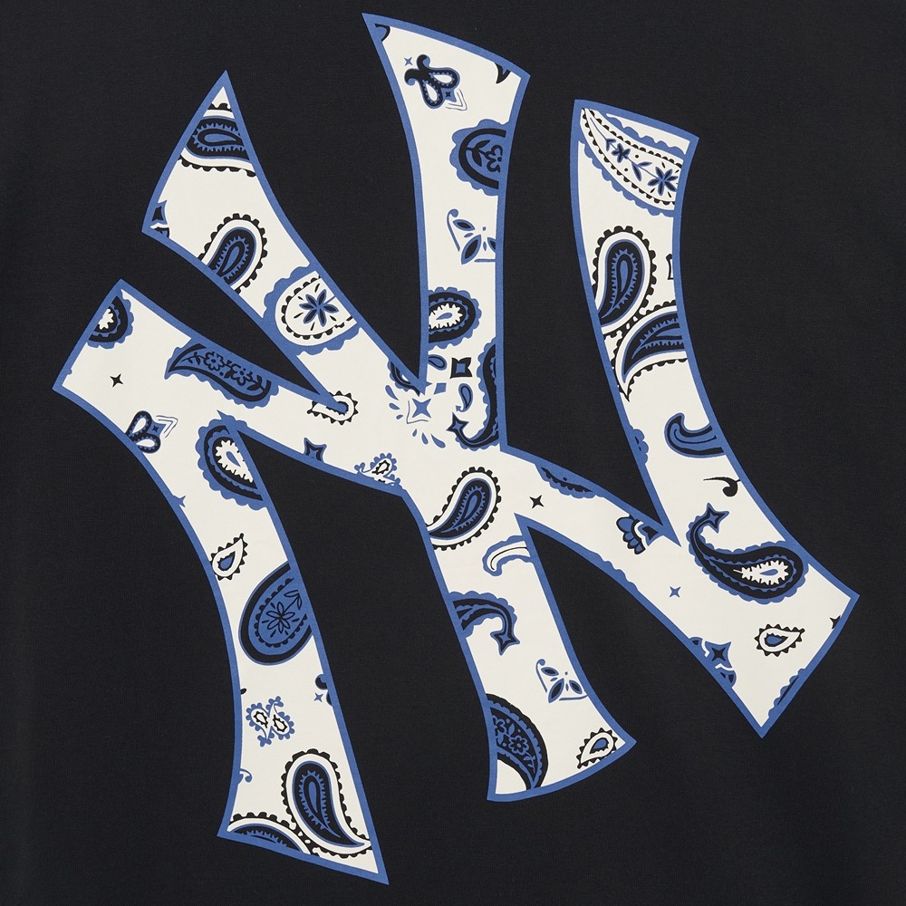 540 -  Áo MLB NY Paisley Logo - NY Hoa Xanh - Đen - Code 3ATSI0333-50BKS [HÀNG CHÍNH HÃNG]