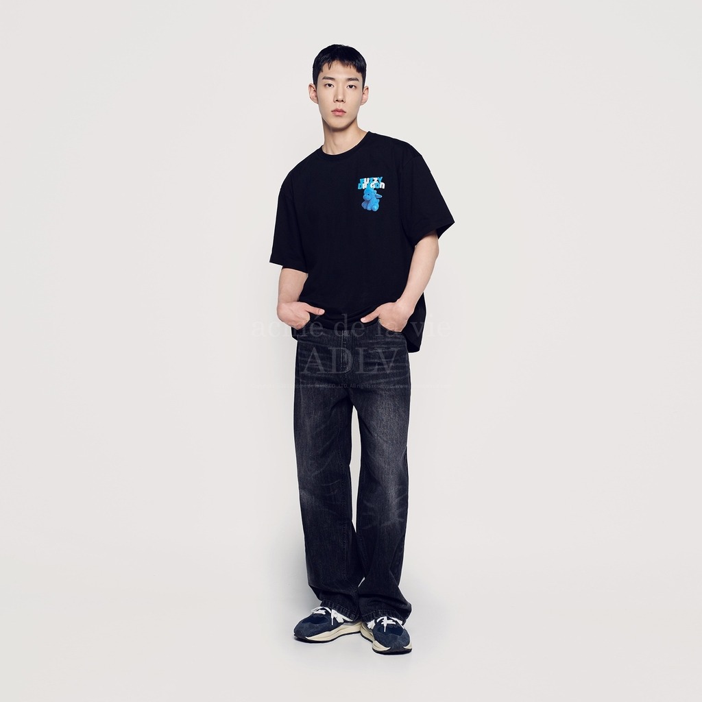 2087 - Áo ADLV Fuzzy Font Dragon Đen Acmé de la vie ADLV-24SS-SSAFFD-BLK [HÀNG CHÍNH HÃNG]