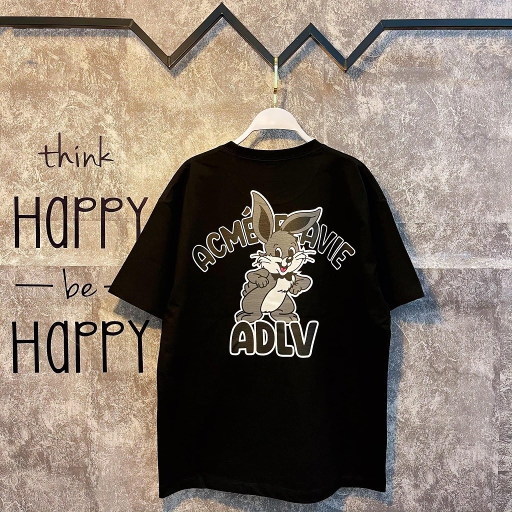 1858 - Áo ADLV Cartoon Rabbit Đen ADLV-SSACTB-BLK [HÀNG CHÍNH HÃNG]