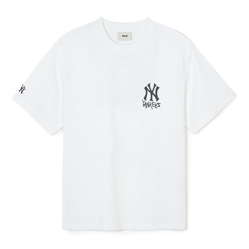 637 -  Áo MLB NY Hand Drawing Yankess - Trắng - Code 3ATSB1843 50WHS [HÀNG CHÍNH HÃNG]