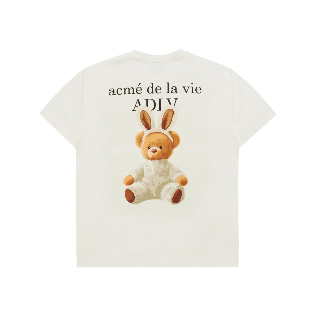 2195 - Áo ADLV Fuzzy Font Rabbit Bear Doll Cream Acmé de la vie ADLV-24SS-SSLRBR-CRM [HÀNG CHÍNH HÃNG]