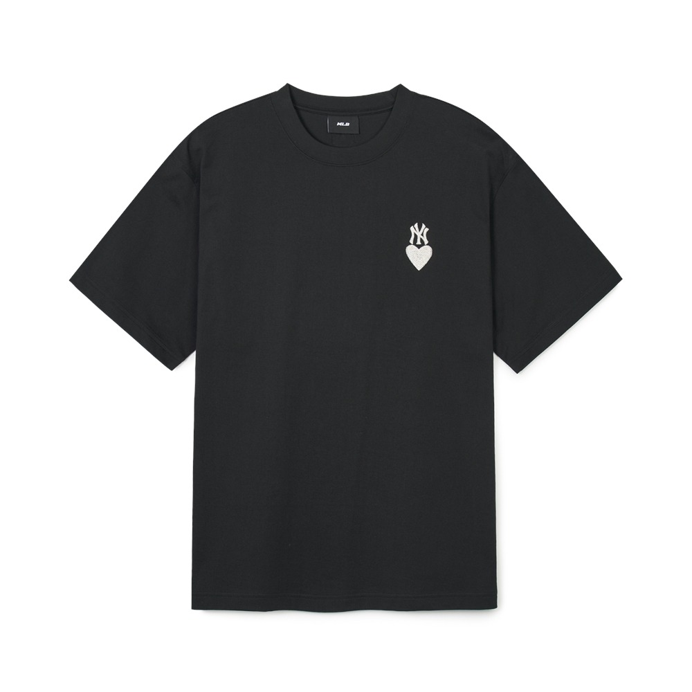 1024 -  Áo MLB Heart Small Logo New York Yankees Black - Trái Tim Đen - Code 3ATSH0143 50BKS [HÀNG CHÍNH HÃNG]