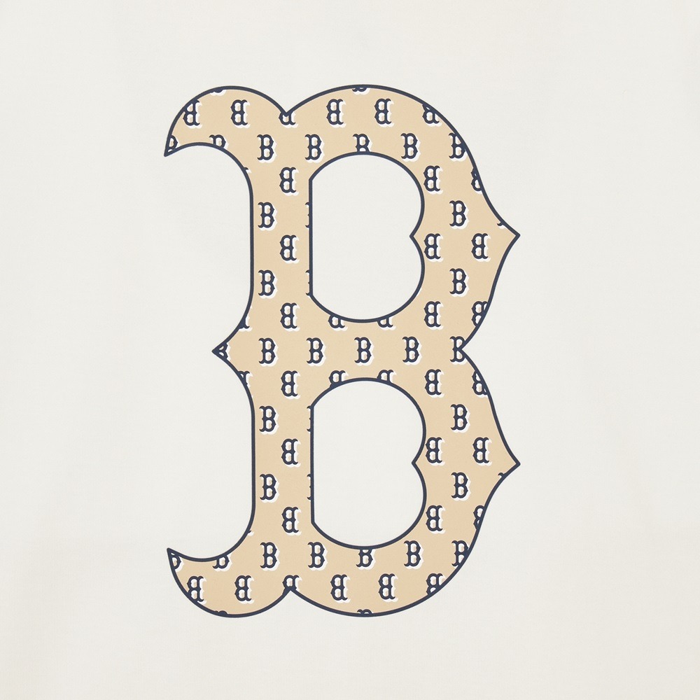 1055 -  Áo MLB Classic Monogram Big Lux Boston Red Sox Cream - Trắng Kem - Code 3ATSM0343 43CRS [HÀNG CHÍNH HÃNG]