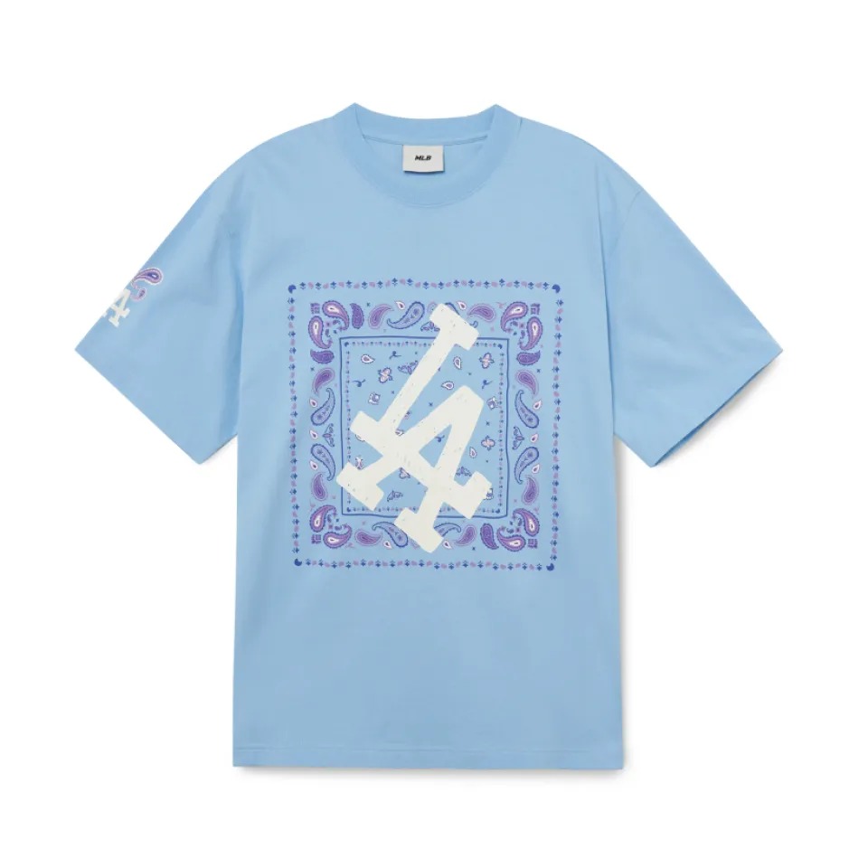 1025 -  Áo MLB LA Paisley Big Logo One Point LA Dodgers - Xanh Dương - Code 3ATSI0133 07SBL [HÀNG CHÍNH HÃNG]