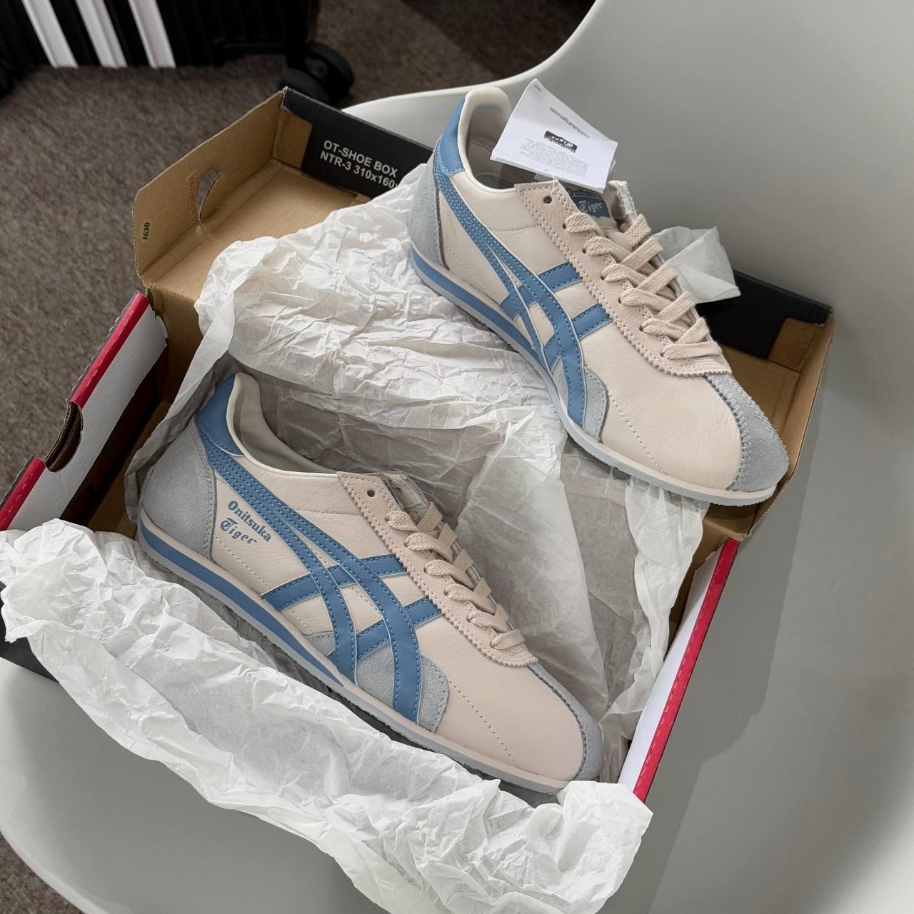 1529 - Giày Onitsuka Tiger Runspark Cream Light Blue 1183B480-250 [HÀNG CHÍNH HÃNG]