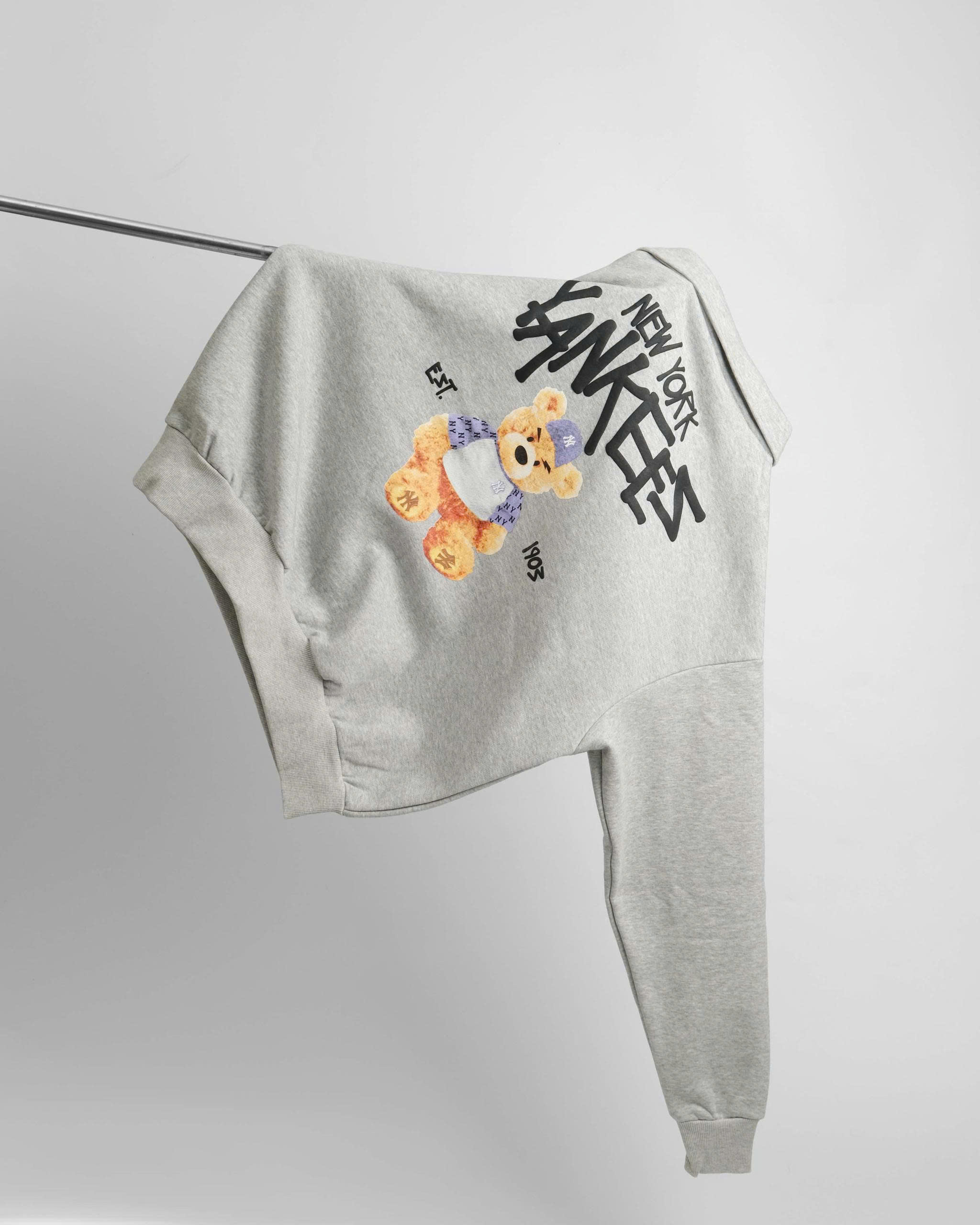 2257 - Áo Sweater New Era Quater Zipper NY New York Yankees Gấu Trắng Xám [HÀNG CHÍNH HÃNG]