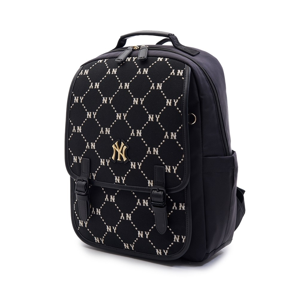 2698 - Balo MLB Diamond Monogram Jacquard Cute Bear New York Yankees Black 7ABKMD24N-50BKS [HÀNG CHÍNH HÃNG]