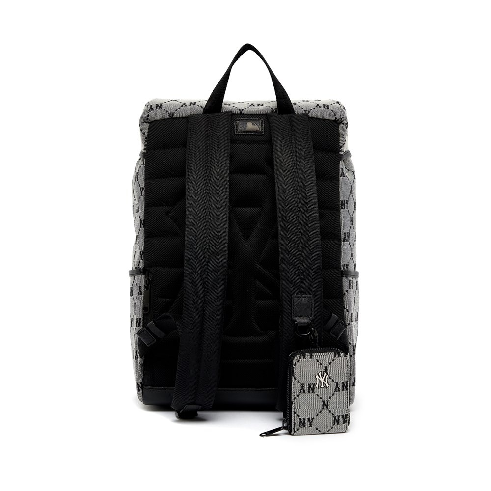 1070 -  Balo MLB NY Monogram Diamond Jacquard New York Yankees Gray - Xám - Code 3ABKM011N 50GRS [HÀNG CHÍNH HÃNG]