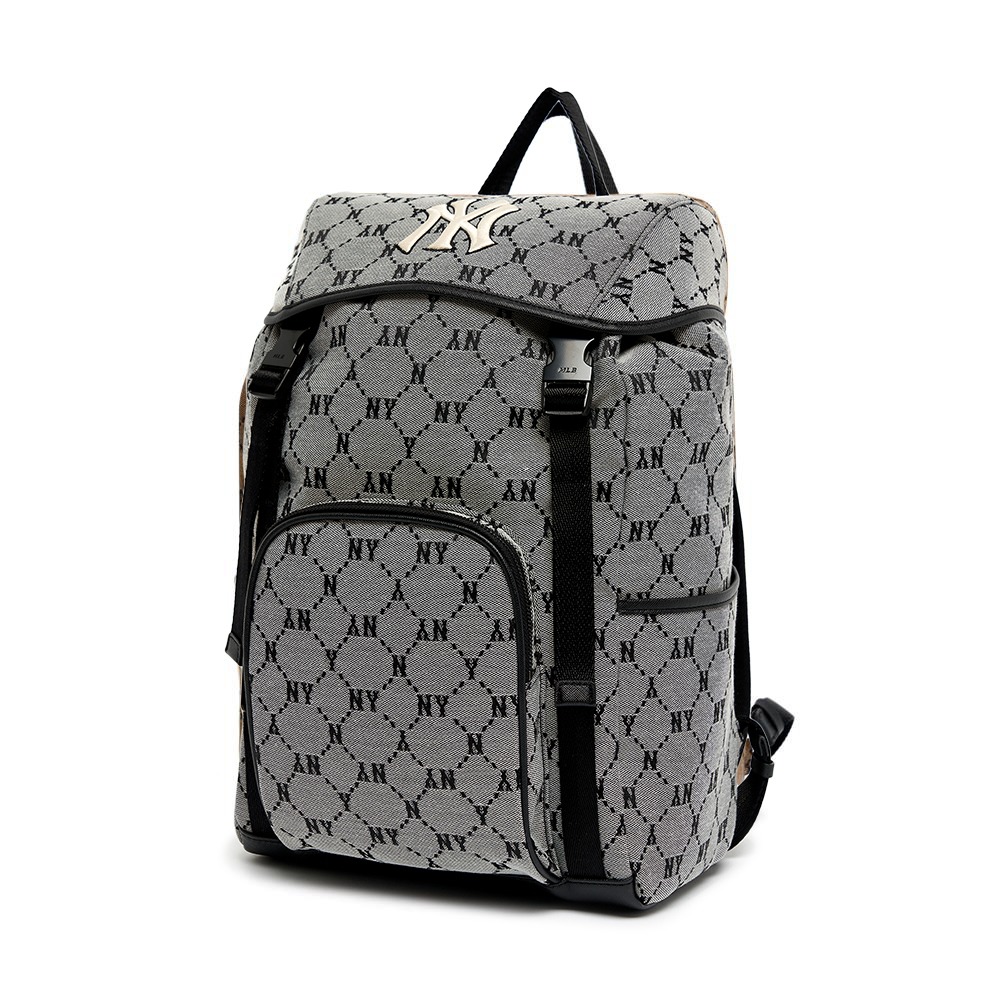 1070 -  Balo MLB NY Monogram Diamond Jacquard New York Yankees Gray - Xám - Code 3ABKM011N 50GRS [HÀNG CHÍNH HÃNG]