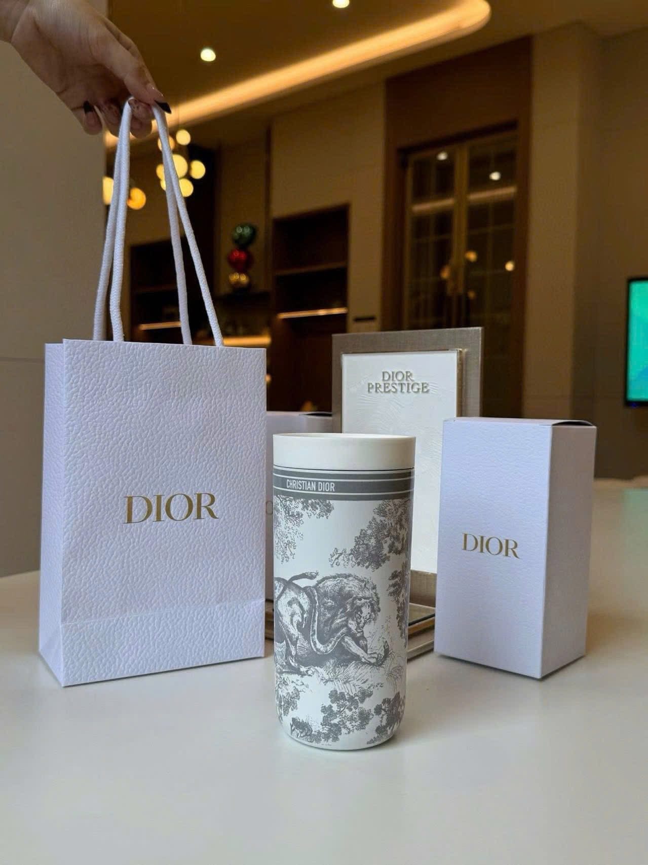 2106 - Bình Giữ Nhiệt Dior Gift - Dior Gourde Flask Toilede Jouy Palms (Gift Hãng Tặng Khách) [HÀNG CHÍNH HÃNG]