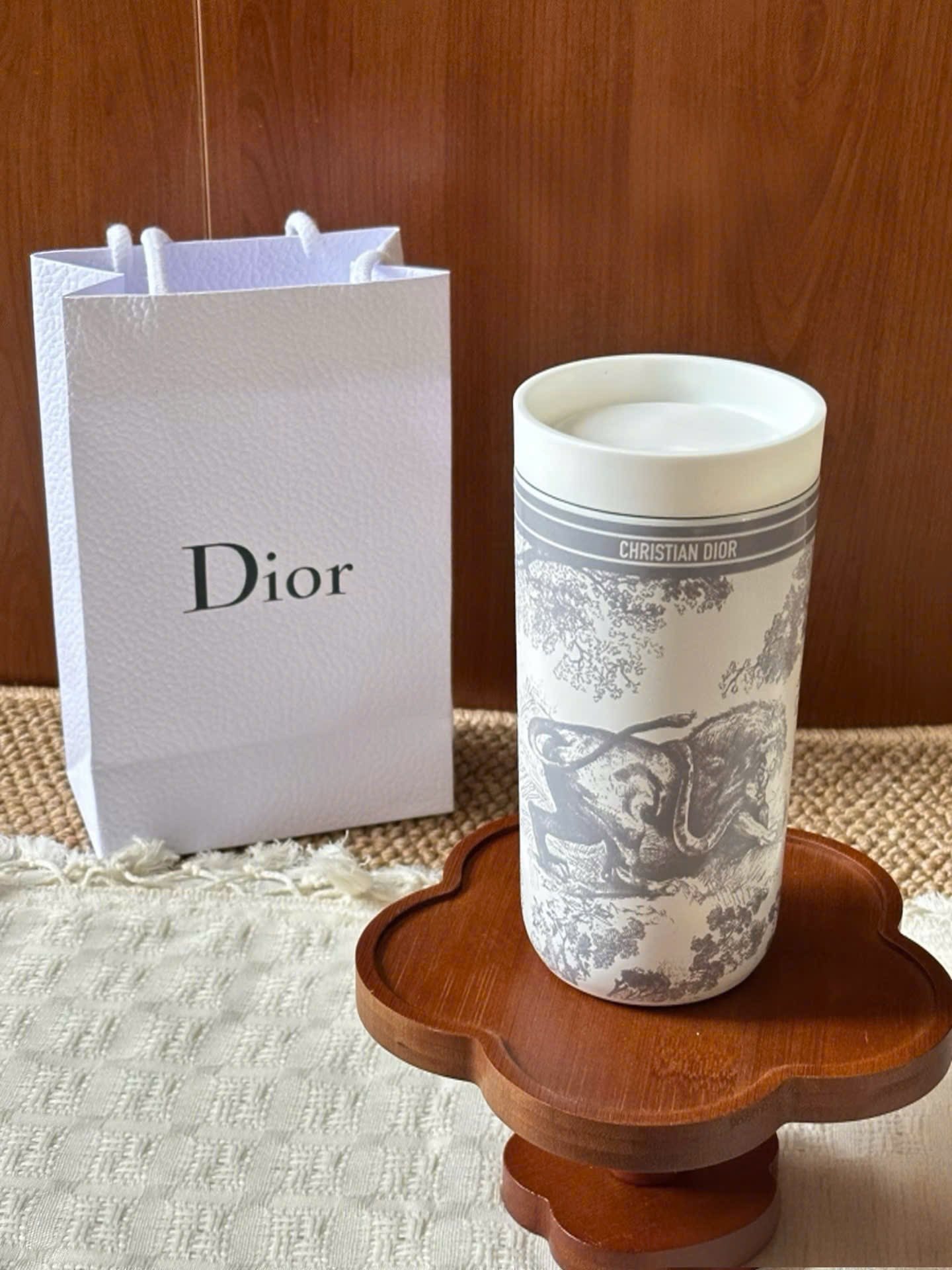 2106 - Bình Giữ Nhiệt Dior Gift - Dior Gourde Flask Toilede Jouy Palms (Gift Hãng Tặng Khách) [HÀNG CHÍNH HÃNG]