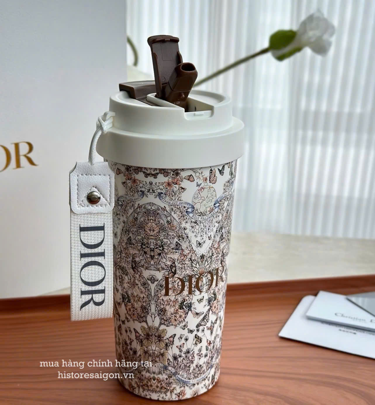 2133 - Bình Giữ Nhiệt Dior Gift Full Box Butterfly - Dior Tumbler (Gift Hãng Tặng Khách) [HÀNG CHÍNH HÃNG]
