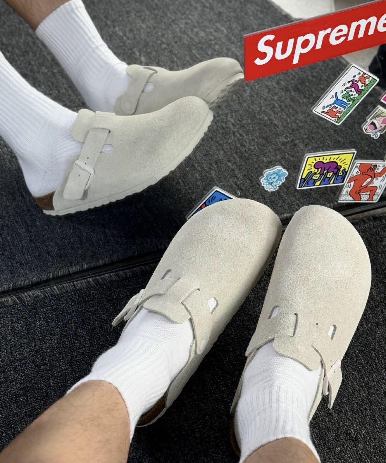 2658 - Dép Birkenstock Boston Soft Footbed Antique White 1027693 / 1027667 [HÀNG CHÍNH HÃNG]