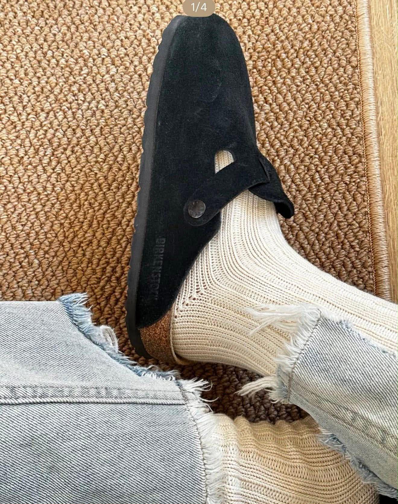 2632 - Dép Birkenstock Boston Soft Footbed Black 660473 [HÀNG CHÍNH HÃNG]