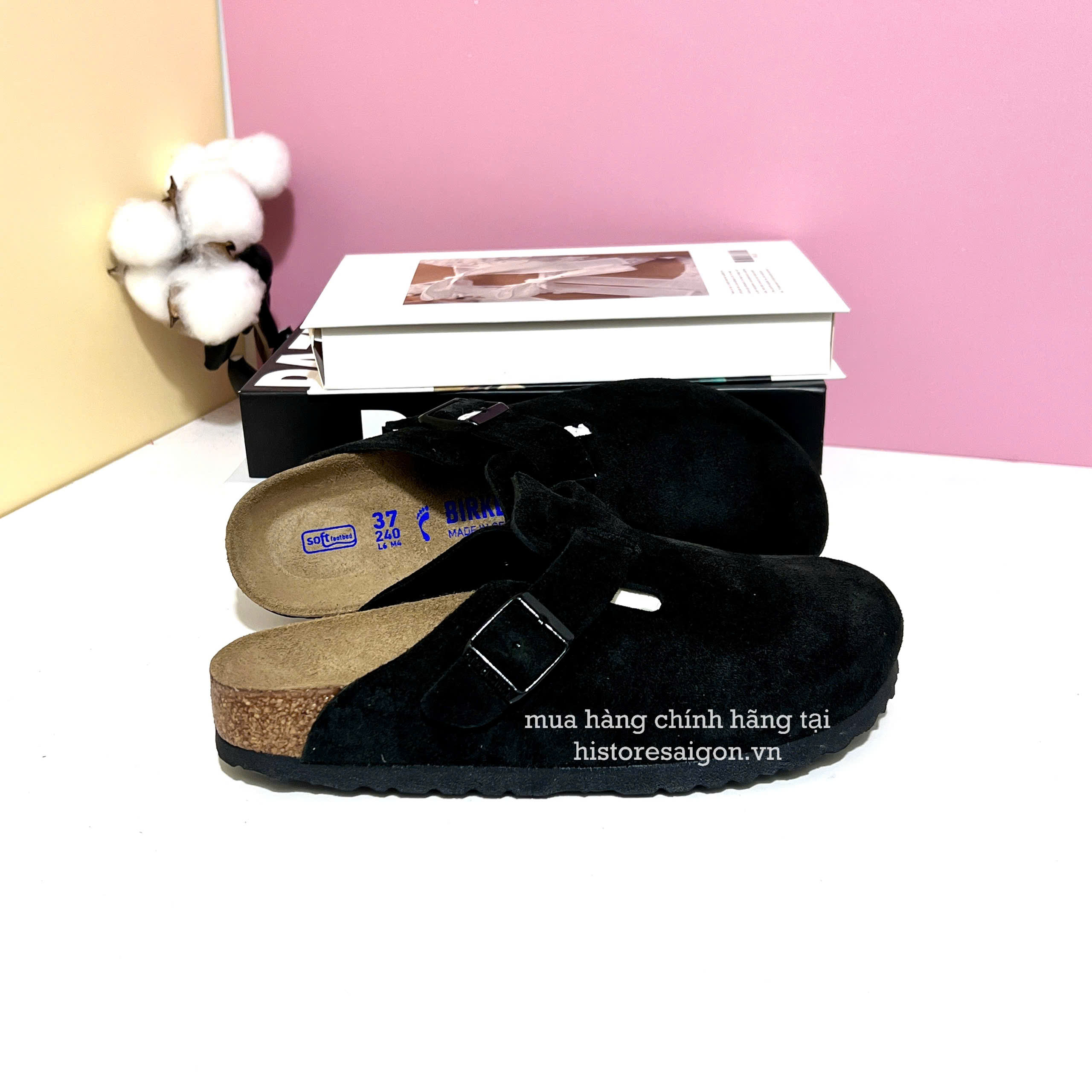 2632 - Dép Birkenstock Boston Soft Footbed Black 660473 [HÀNG CHÍNH HÃNG]
