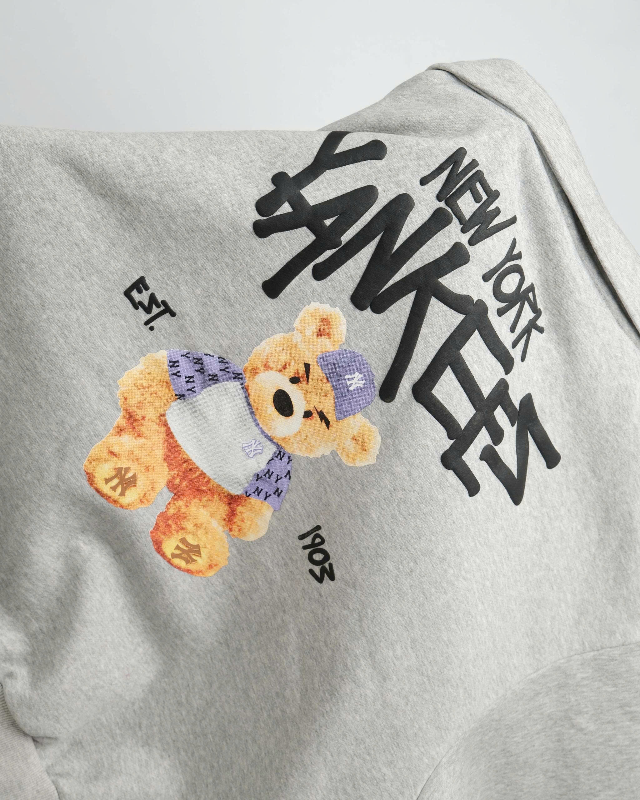 2257 - Áo Sweater New Era Quater Zipper NY New York Yankees Gấu Trắng Xám [HÀNG CHÍNH HÃNG]