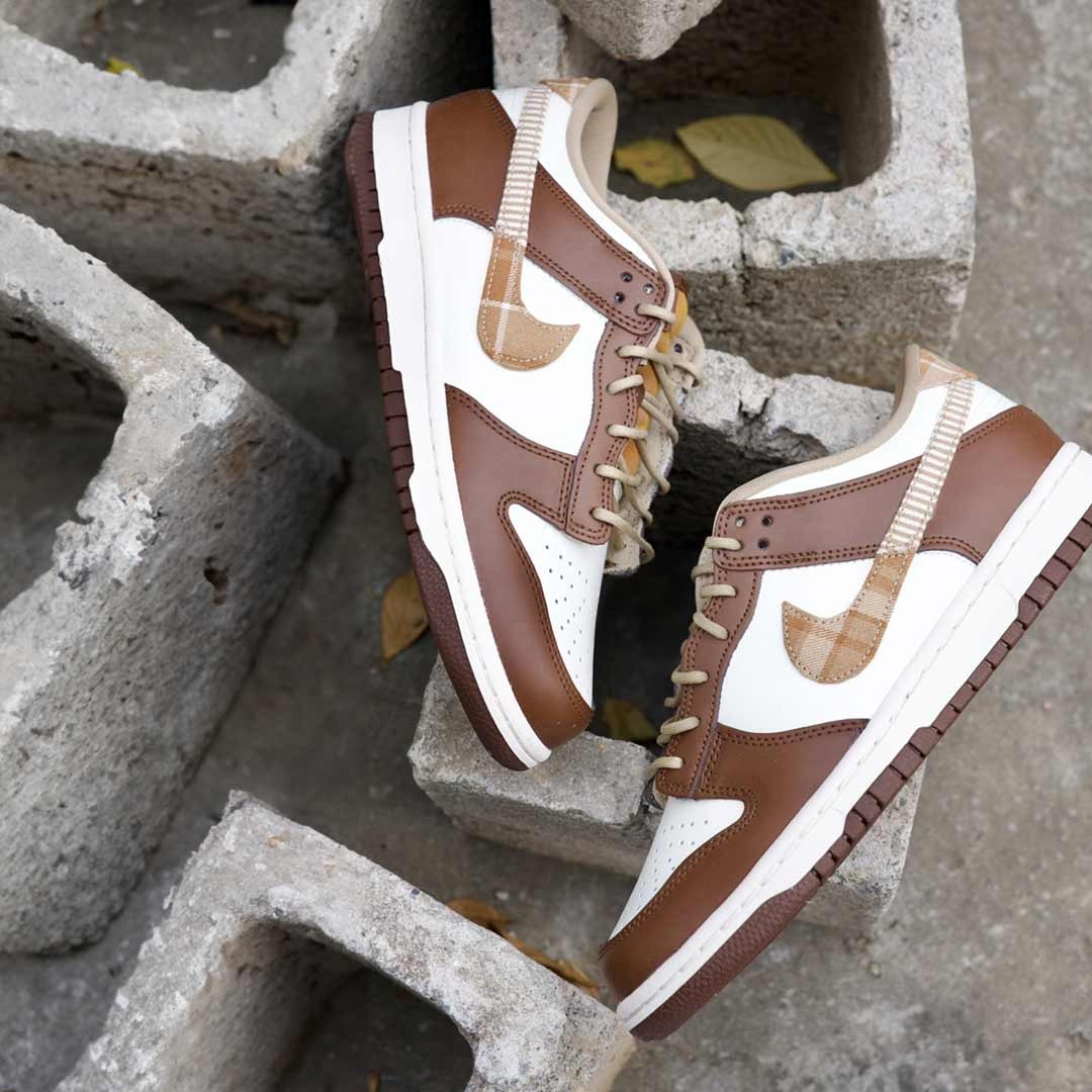 788 -  Giày Nike Dunk Low GS Plaid Brown Autumn - Code FV3653-191 [HÀNG CHÍNH HÃNG]