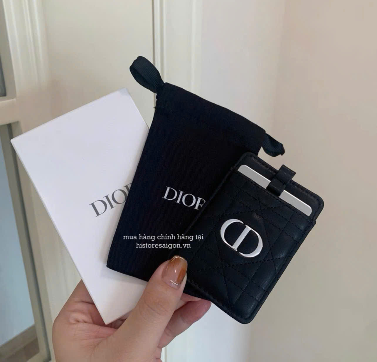 2742 - Card Holder Dior Kèm Gương Gift (Gift Hãng Tặng Khách) [HÀNG CHÍNH HÃNG]