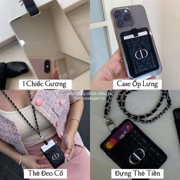 2742 - Card Holder Dior Kèm Gương Gift (Gift Hãng Tặng Khách) [HÀNG CHÍNH HÃNG]