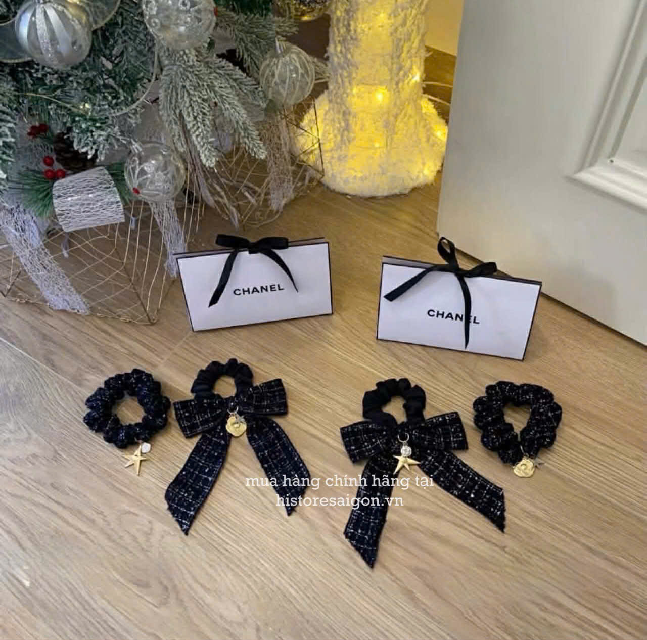 2148 - Cột Tóc Chanel Gift Full Set Bow Star (Gift Hãng Tặng Khách) [HÀNG CHÍNH HÃNG]