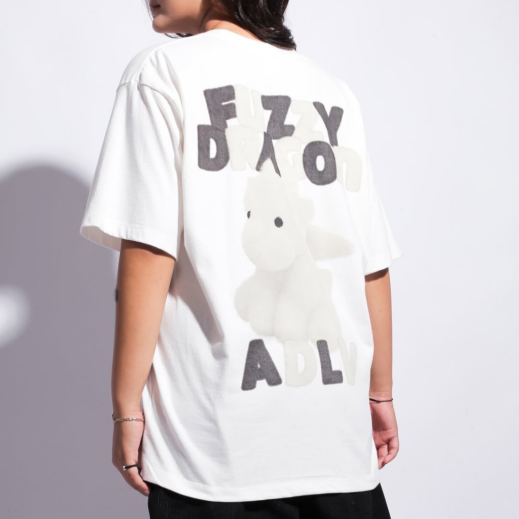 2088 - Áo ADLV Fuzzy Font Dragon Trắng Kem Acmé de la vie ADLV-24SS-SSAFFD-CRM [HÀNG CHÍNH HÃNG]