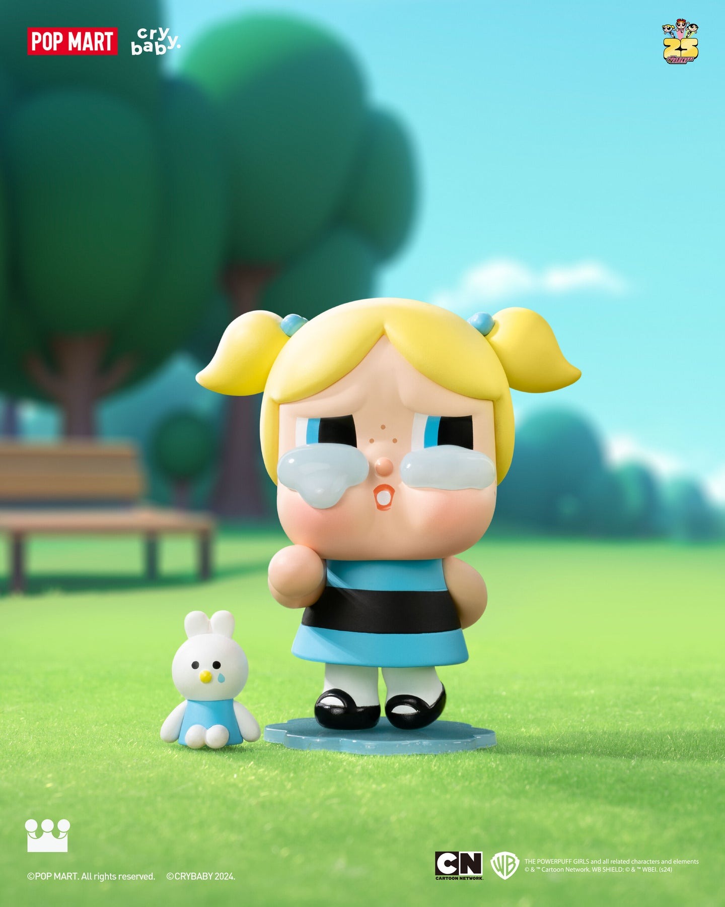 1145 - Mô Hình Gấu Bông Art Toy BUBBLES Crybaby × Powerpuff Girls - [HÀNG CHÍNH HÃNG]