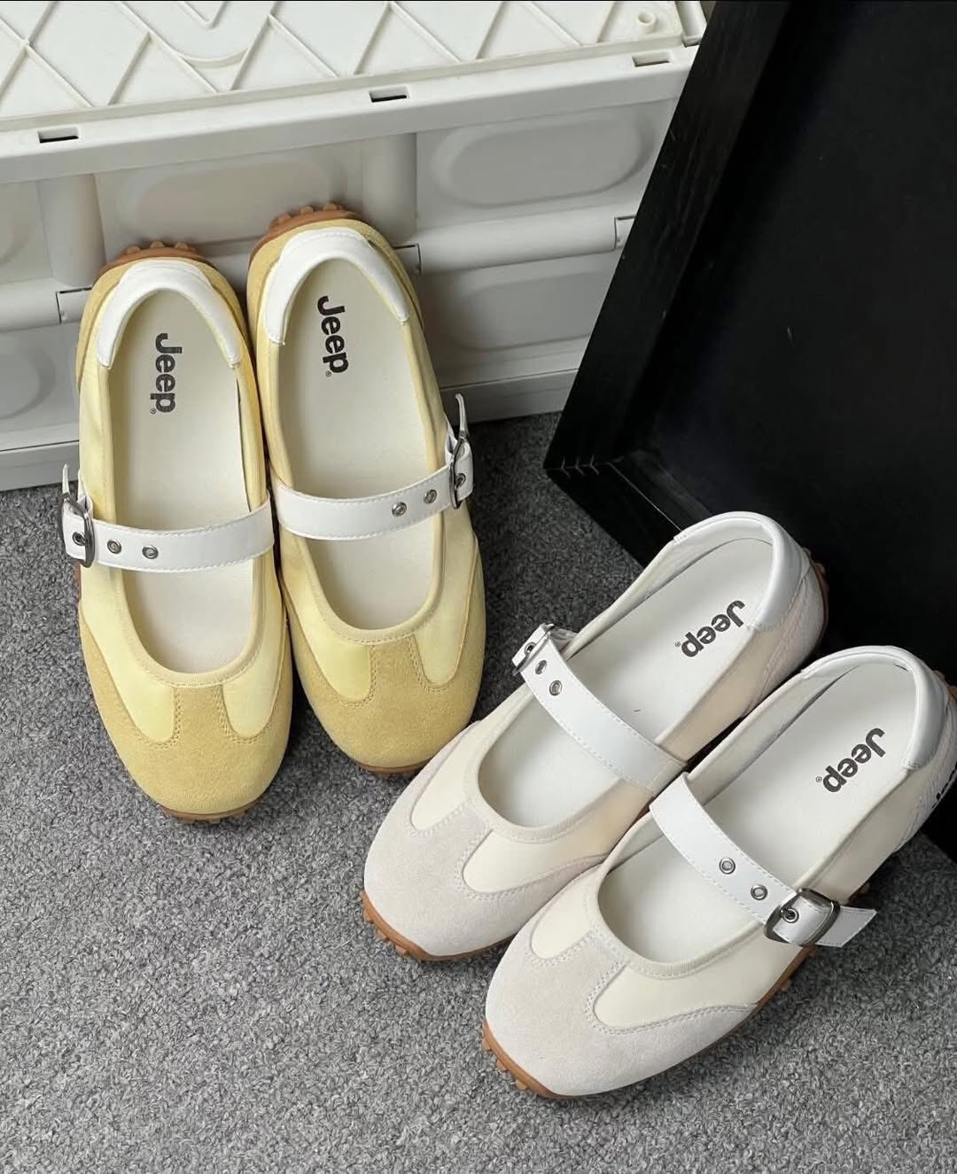 2750 - Giày Jeep Mary Jane Vintage Suede White 2026 | P661W13404 [HÀNG CHÍNH HÃNG]