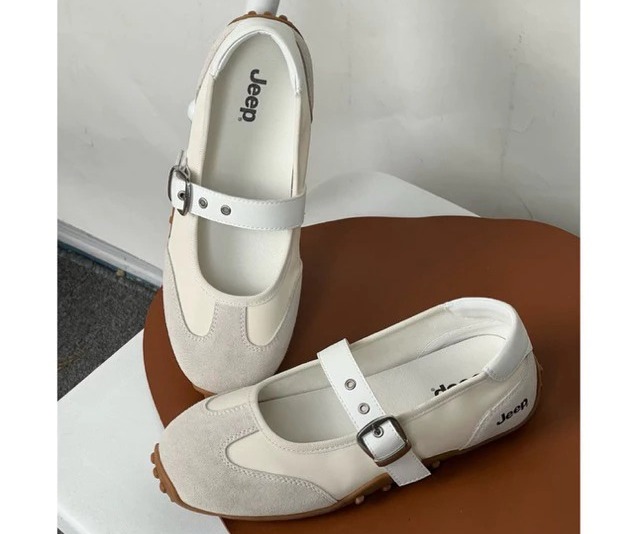 2750 - Giày Jeep Mary Jane Vintage Suede White 2026 | P661W13404 [HÀNG CHÍNH HÃNG]