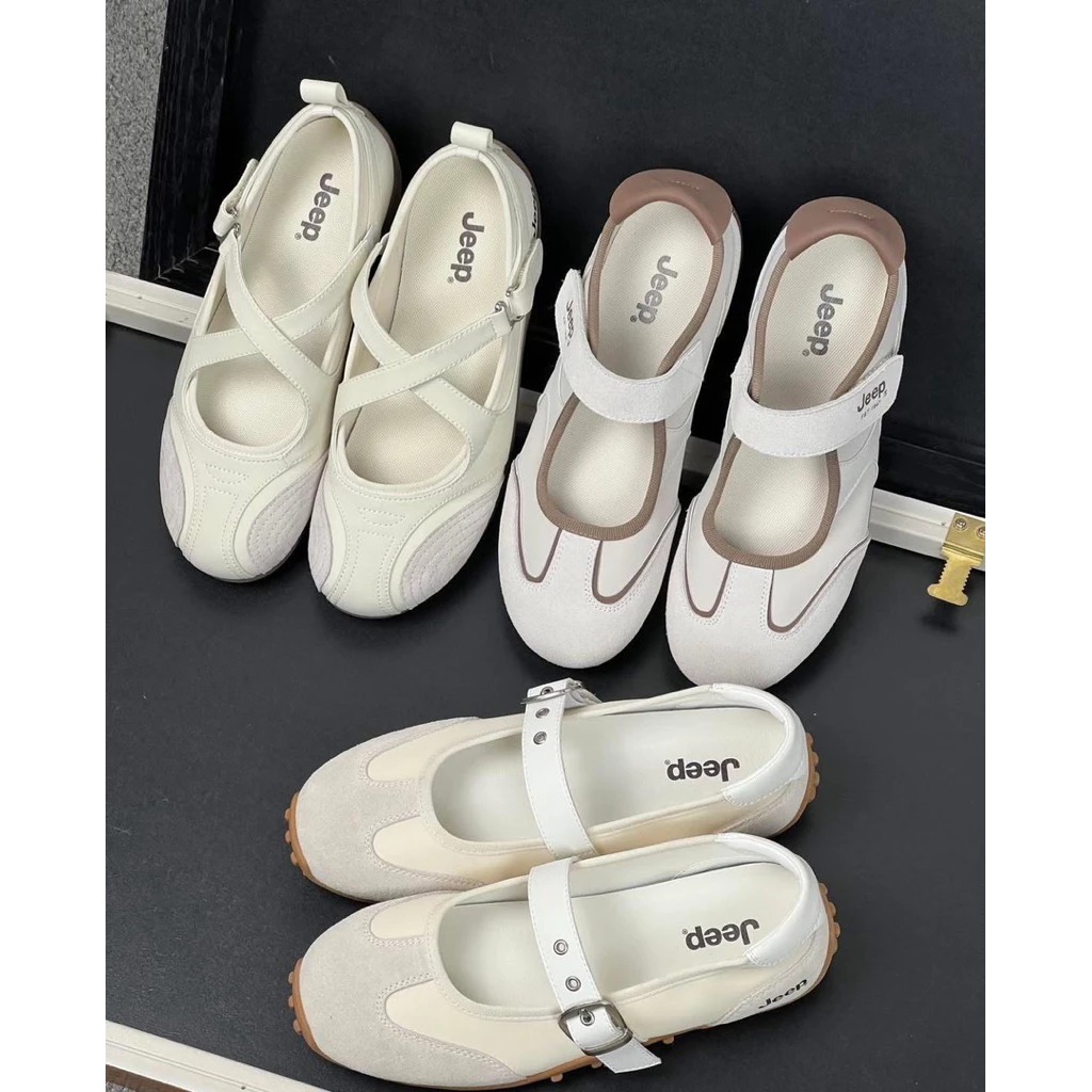 2750 - Giày Jeep Mary Jane Vintage Suede White 2026 | P661W13404 [HÀNG CHÍNH HÃNG]