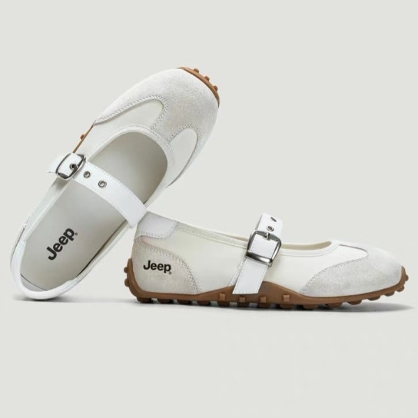 2750 - Giày Jeep Mary Jane Vintage Suede White 2026 | P661W13404 [HÀNG CHÍNH HÃNG]