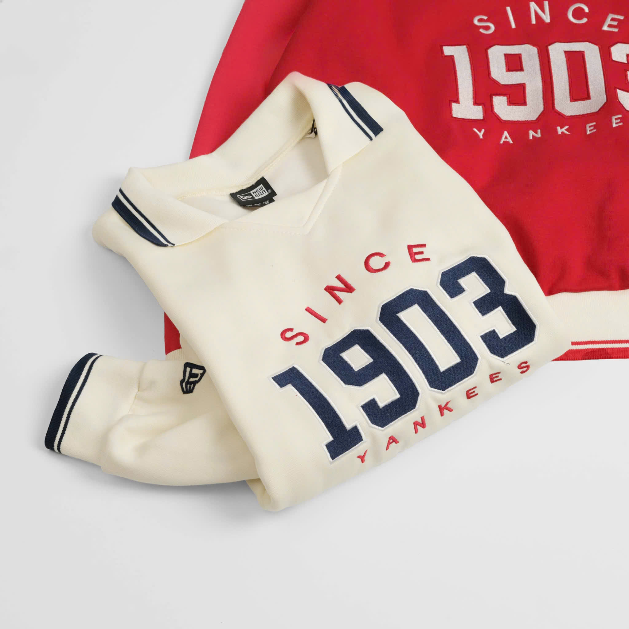 2163 - Áo Sweater New Era Polo 1903 Yankee Trắng Kem [HÀNG CHÍNH HÃNG]