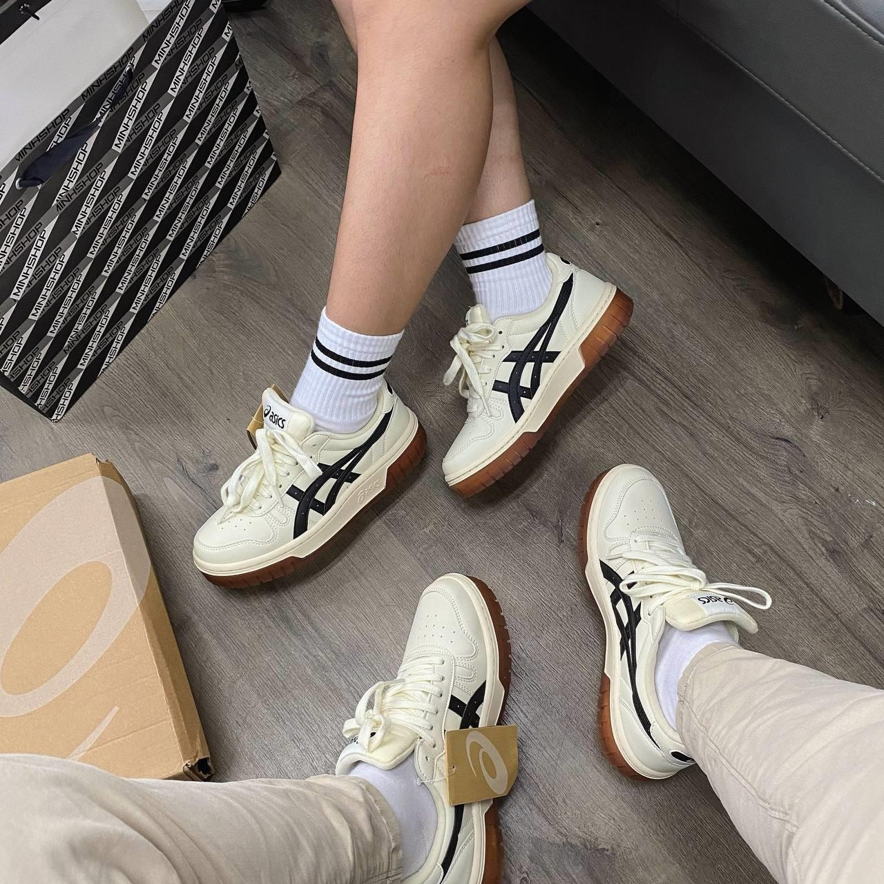 461 -  Giày Asics Court MZ Cream Black Gum - Code 1203A127-750 [HÀNG CHÍNH HÃNG]