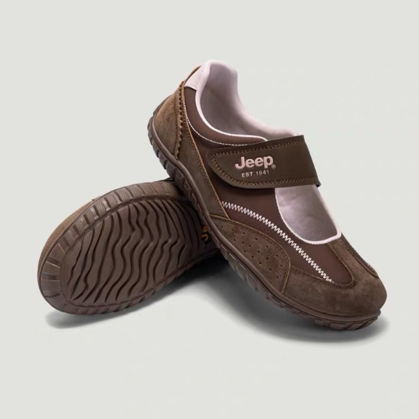 2733 - Giày Jeep Mary Jane Comfort Velcro "Brown" | P661W3399 [HÀNG CHÍNH HÃNG]