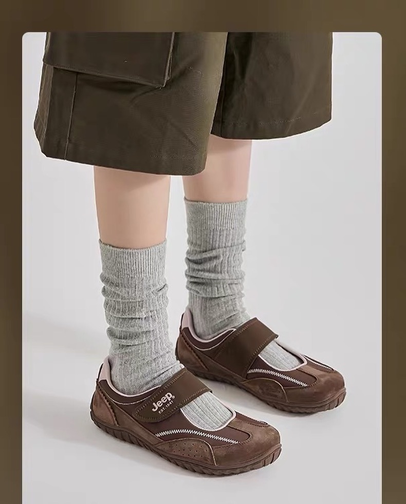 2733 - Giày Jeep Mary Jane Comfort Velcro "Brown" | P661W3399 [HÀNG CHÍNH HÃNG]