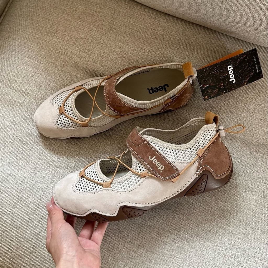2160 - Giày Jeep Mary Jane Outdoor Brown Gray PX241WAS932 [HÀNG CHÍNH HÃNG]