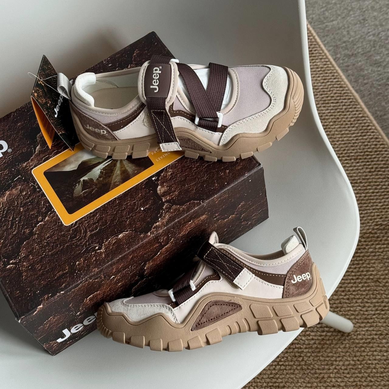 1715 - Giày Jeep Mary Jane Velcro Choco PD241WAS873 [HÀNG CHÍNH HÃNG]