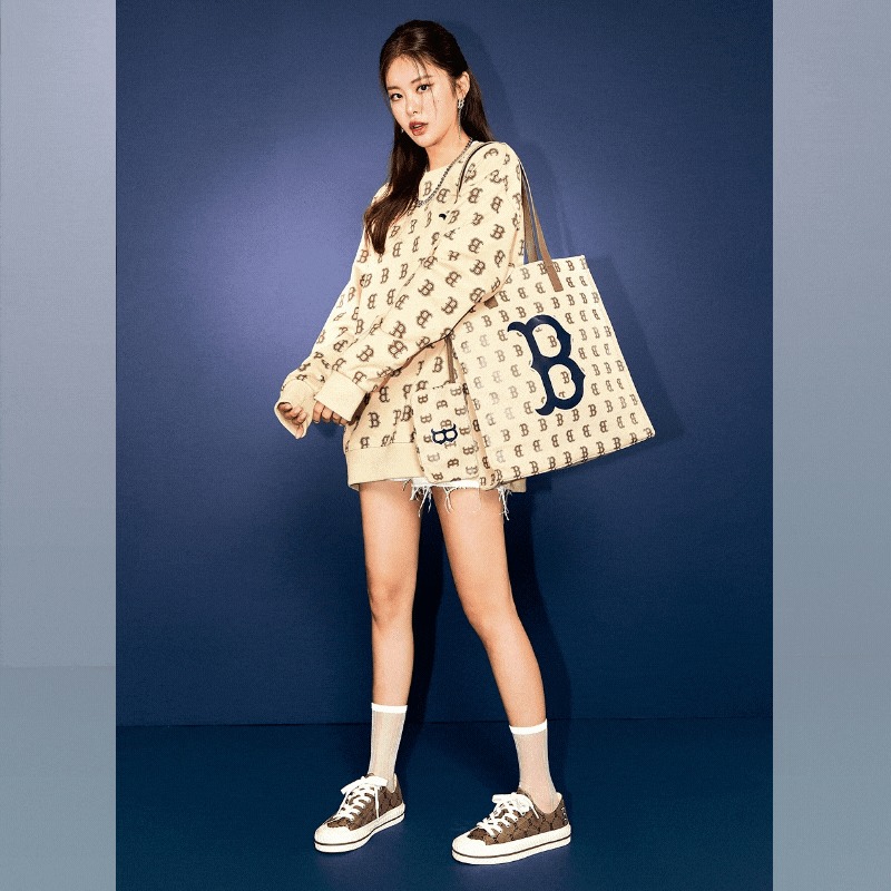 592 -  Giày MLB Playball Mono Jacquard Boston Red Sox D.Beige - 3ACVVC11N-43BGD [HÀNG CHÍNH HÃNG]