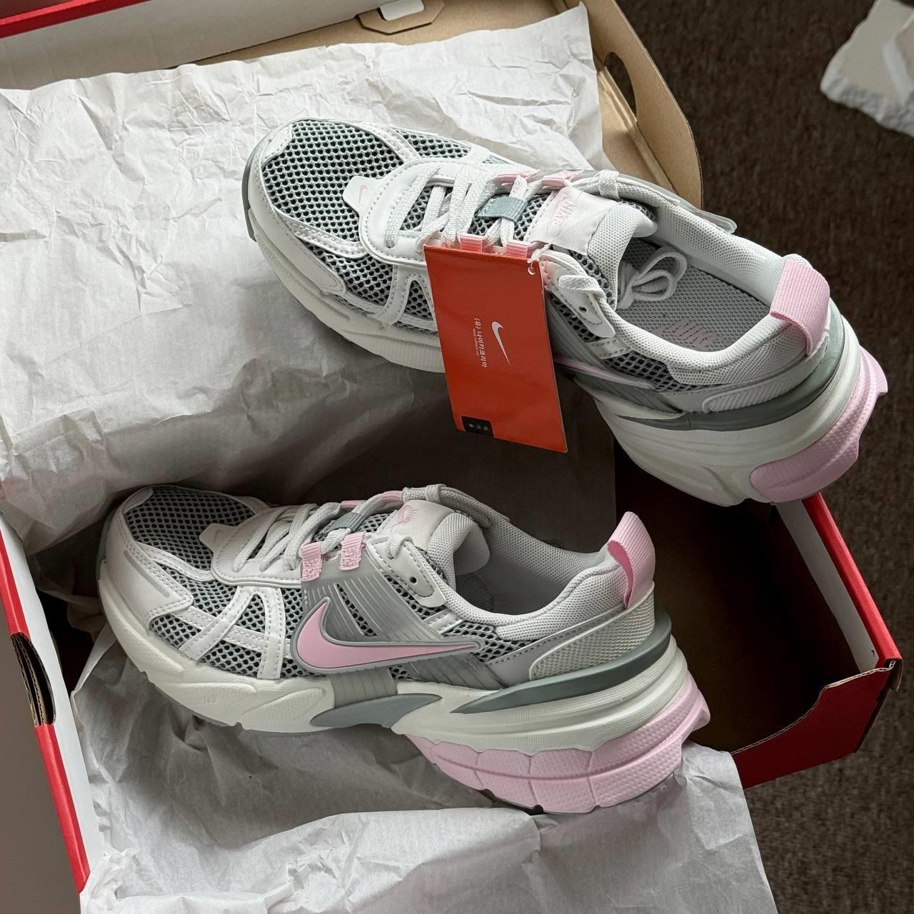 1821 - Giày Nike V2K Run Light Pumice Pink Foam HQ4046-001 [HÀNG CHÍNH HÃNG]