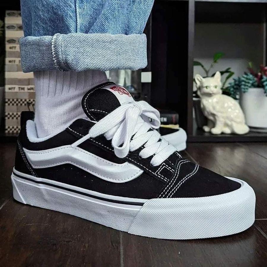 907-  Giày Vans Knu Skool Black White - Code VN0009QC6BT [HÀNG CHÍNH HÃNG]