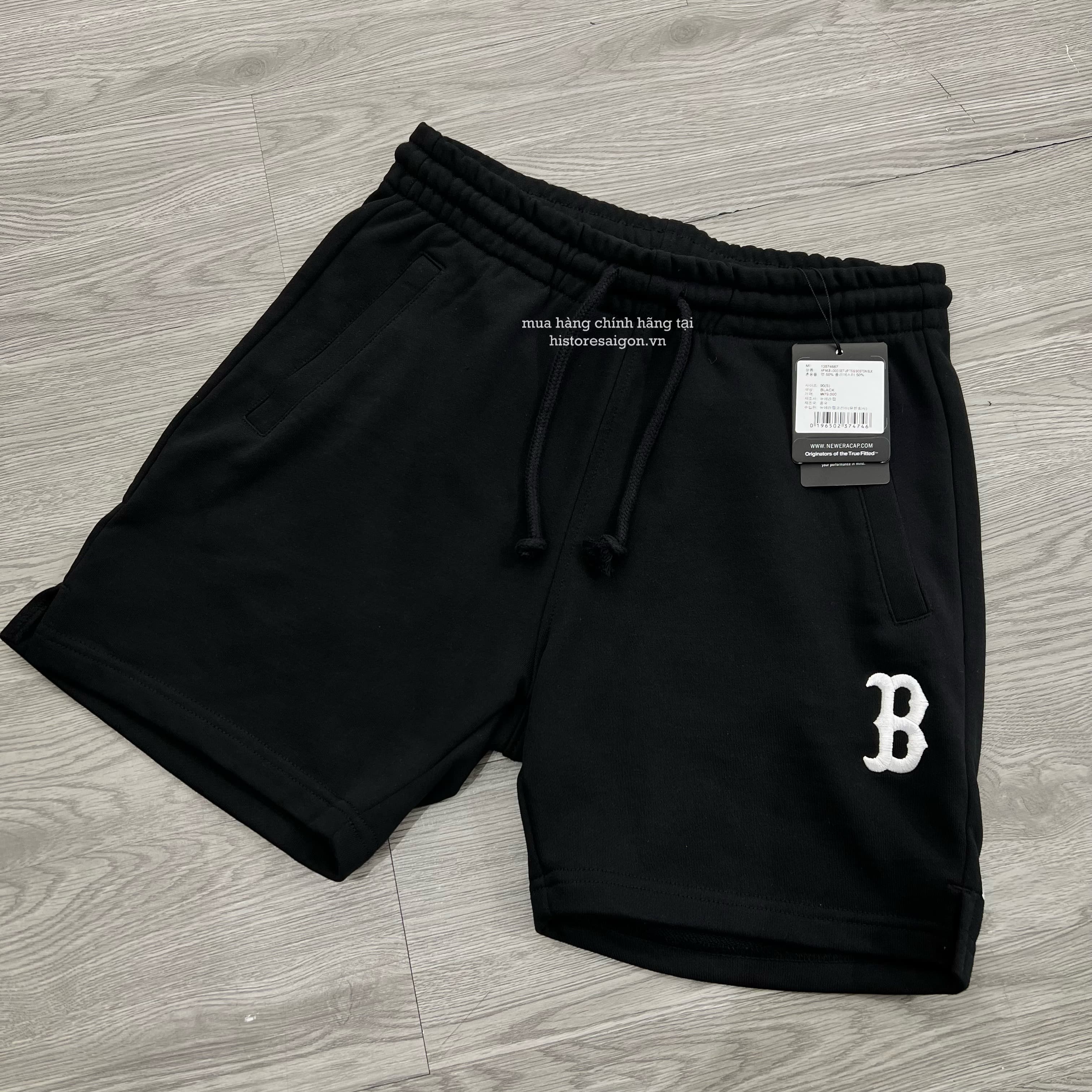 486 -  Quần New Era B Boston - Đen chữ trắng - Code 13574667 [HÀNG CHÍNH HÃNG]