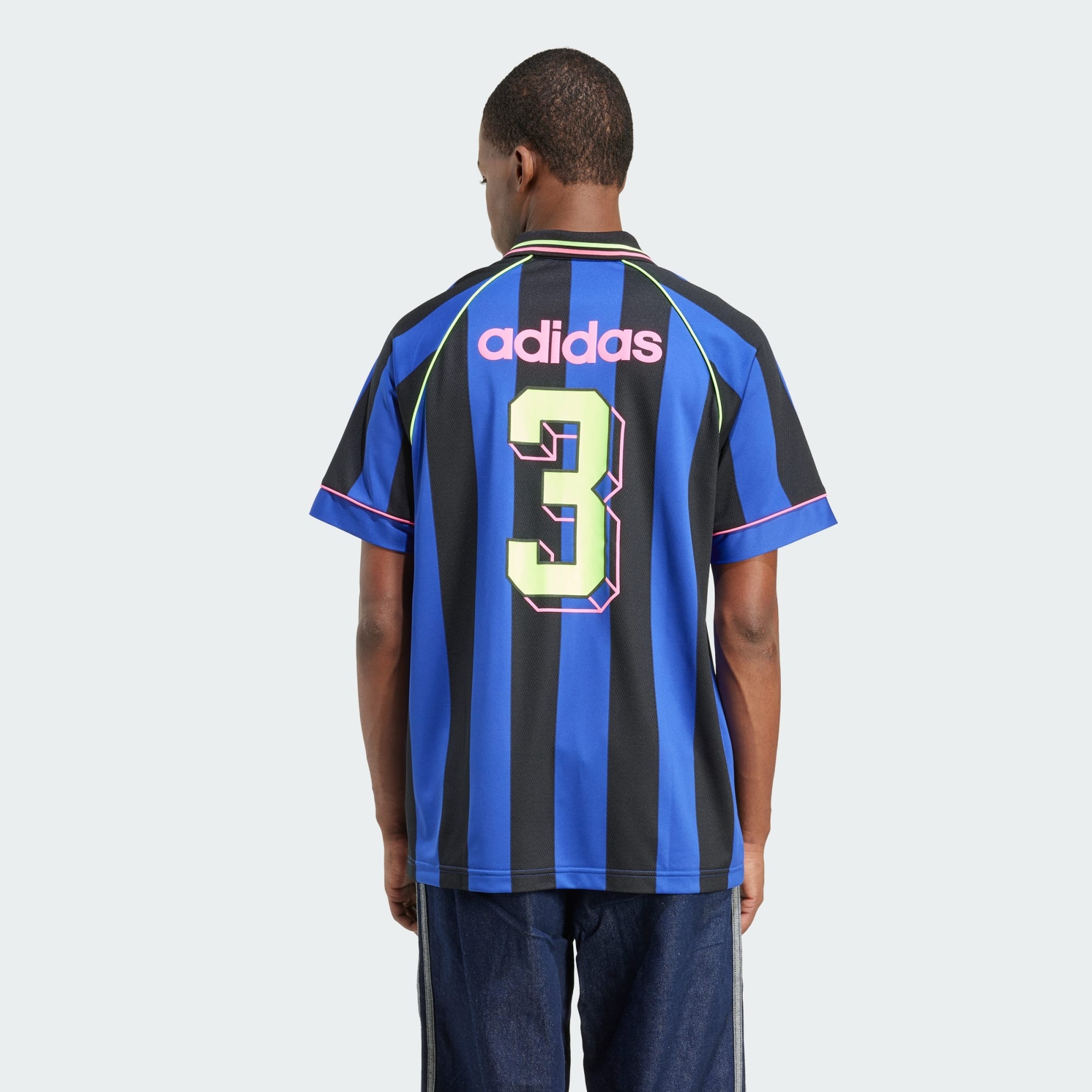 1684 - Áo Adidas Originals Jcquard Jersey Semi Lucid Blue / Black KD2307 - Xanh Dương Đen [HÀNG CHÍNH HÃNG]